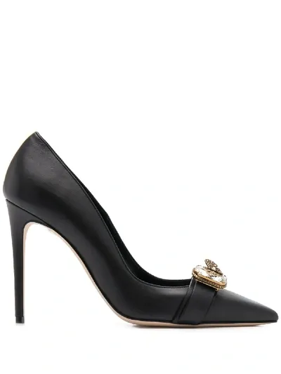 Alexander Mcqueen Bejewelled Butterfly Pumps In Black