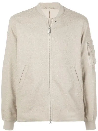 Saturdays Surf Nyc Zip-through Slub Bomber Jacket In Neutrals