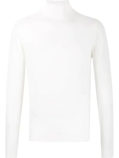 John Smedley Cherwell Turtleneck Top In White