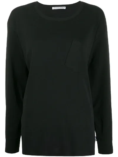 Alexander Wang T Oversized Crew-neck Top In Black