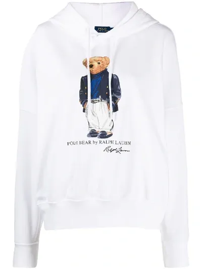 Polo Ralph Lauren Polo Bear Hooded Sweatshirt In White