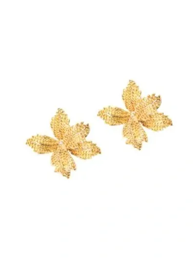 Eye Candy La Women's Luxe Flower Crystal Stud Earrings In Gold