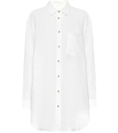 Asceno Linen Button-front Shirt In Printed