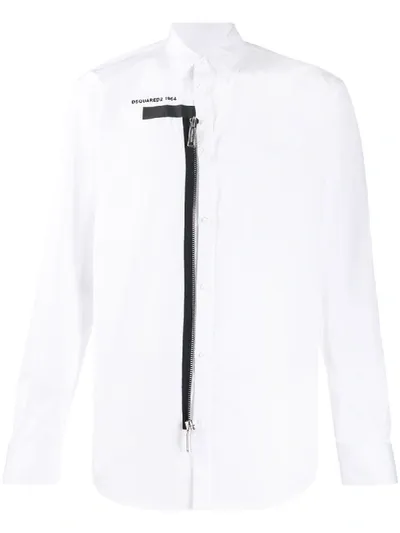 Dsquared2 Zip Detail Shirt In White