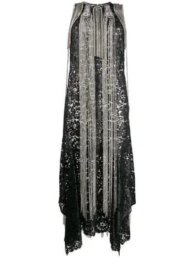 Christopher Kane Chain Fringed Dress In Black