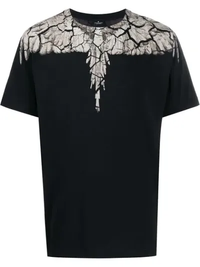 Marcelo Burlon County Of Milan Earth Wings T-shirt In Black,brown,beige