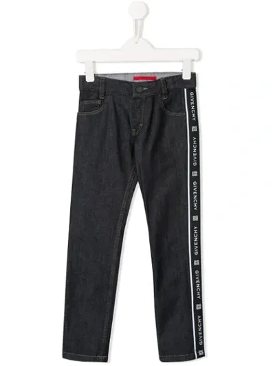 Givenchy Kids' Logo Stripe Jeans In Blue