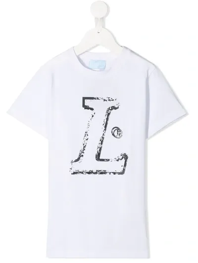 Lanvin Enfant Teen Printed L Logo T-shirt In White