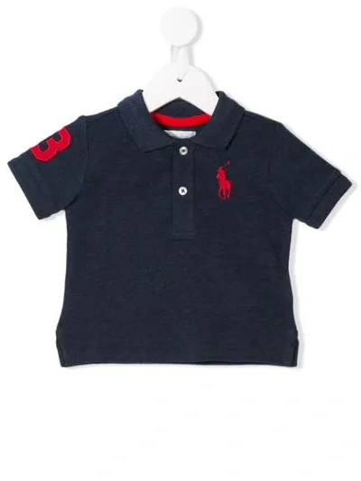 Ralph Lauren Babies' Embroidered Logo Polo Shirt In Blue