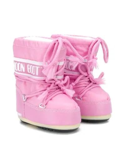 Moon Boot Kids' Logo-print Snow Boots In Pink