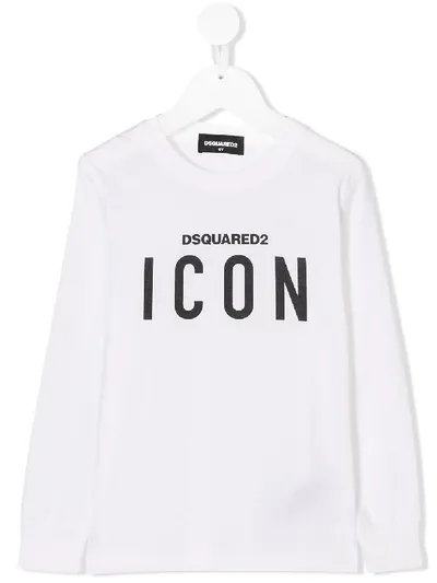 Dsquared2 Kids' Icon Print T-shirt In White