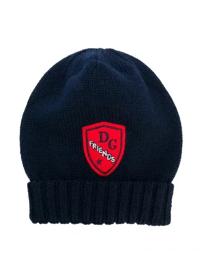 Dolce & Gabbana Kids' Logo Beanie In Blue