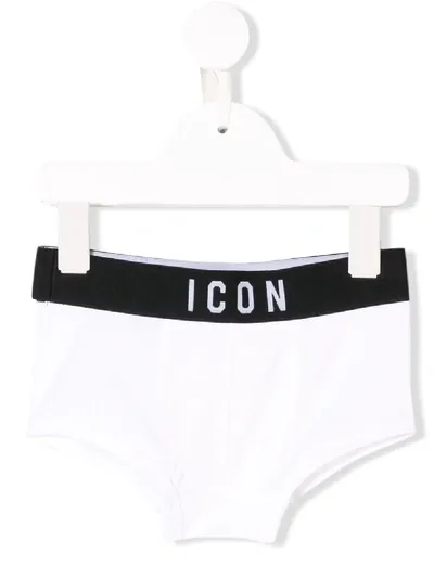 Dsquared2 Teen Icon Embroidered Briefs In White