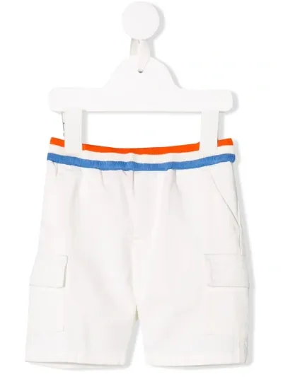 Moncler Babies' Striped Hem Bermuda Shorts In White