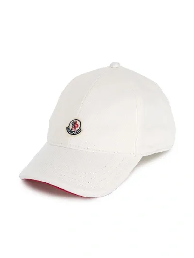 Moncler Kids' Bow Back Logo Cap In White