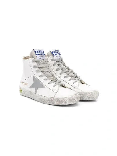 Golden Goose Kids' High-top Lace-up Sneakers In White