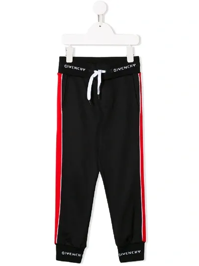 Givenchy Kids' Logo Waistband Track Pants In Black