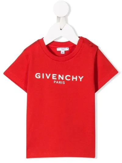 Givenchy Babies' Signature Crew Neck T-shirt In Red