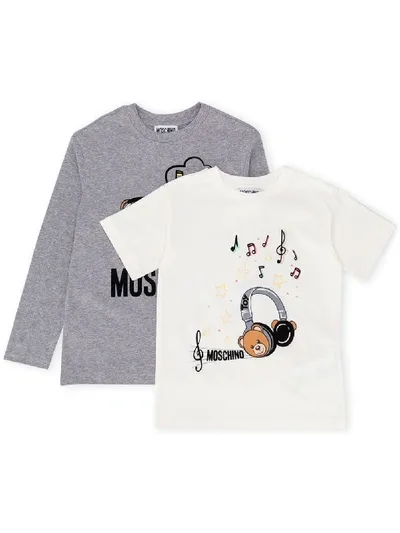 Moschino Kids' Teddy Bear T-shirt In Grey