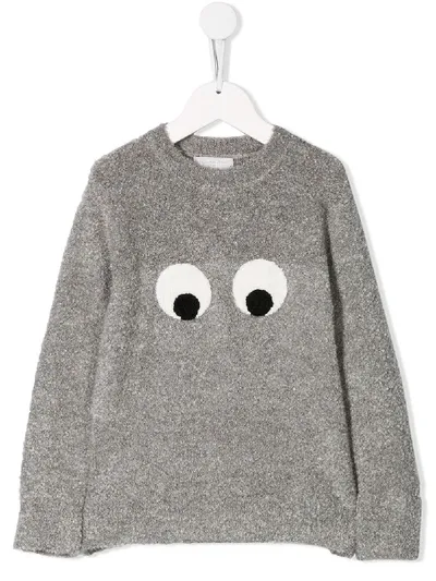 Stella Mccartney Kids' Eyes Sweatshirt In Grey