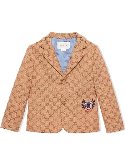 Gucci Kids' Little Boys & Boy's Gg Canvas Jacket With Lyre In Beige