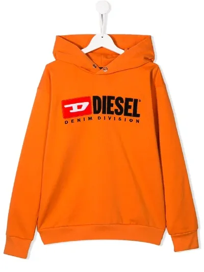 Diesel Teen Sdivision Over Hoodie In Orange