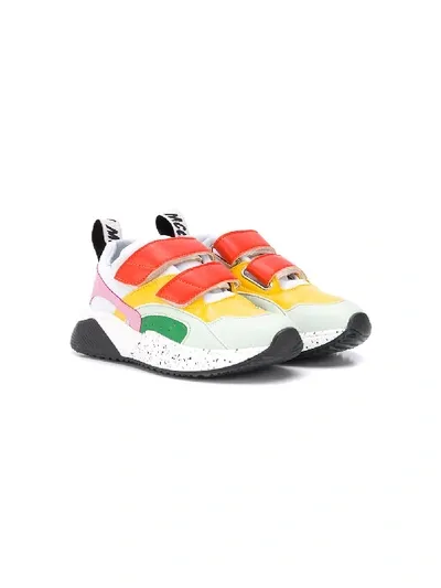 Stella Mccartney Kids' Multicoloured Low Top Sneakers In Yellow