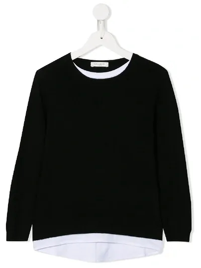 Paolo Pecora Kids' Double Layer Sweater In Black