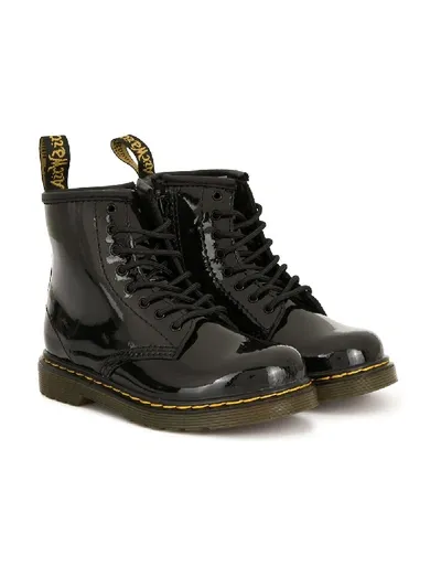 Dr. Martens' Babies' Lace Up Wellie Boots In Black