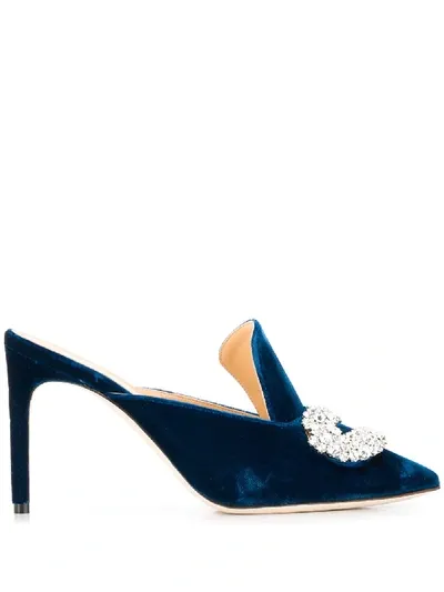 Giannico Daphne Stiletto Mules In Blue