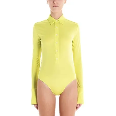 Coperni Jersey Long-sleeve Bodysuit In Yellow