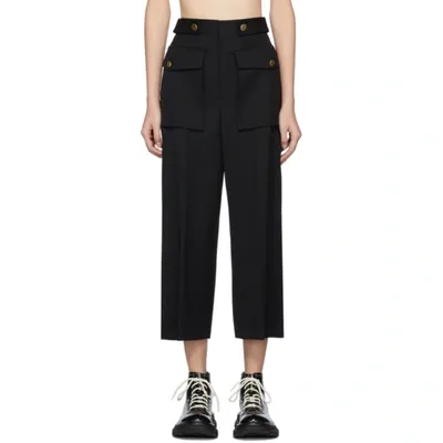 Alexander Mcqueen Military Wide-leg Culottes In Black