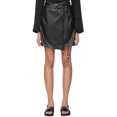 Nanushka Black Vegan Leather Sekoya Miniskirt