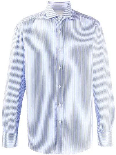 Brunello Cucinelli Checked Fitted Shirt In Blue