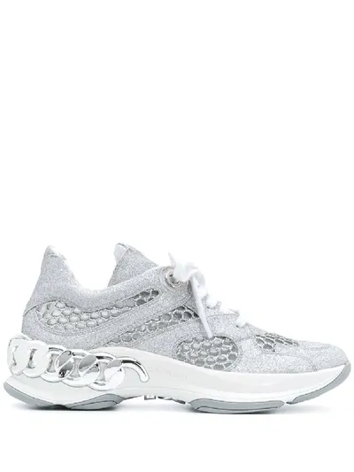 Casadei Glitter Detail Sneakers In Silver