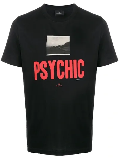 Ps By Paul Smith Psychic-print T-shirt In Black