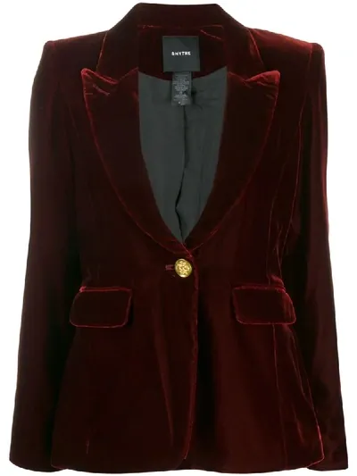 Smythe Velour Tuxedo-style Blazer In Red