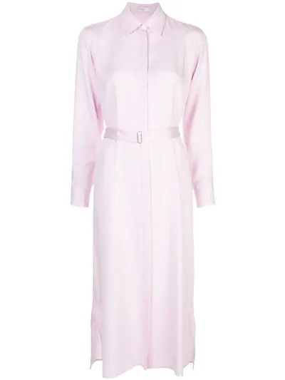 Rosetta Getty Belted Shirt Dress In Pink