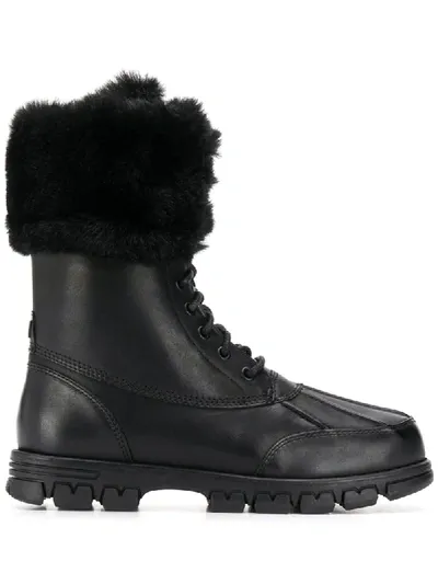 Lauren Ralph Lauren Faux Fur Detail Boots In Black