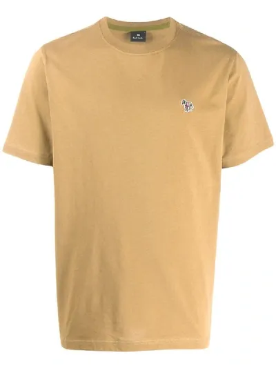 Ps By Paul Smith Crew Neck Logo T-shirt In Brown