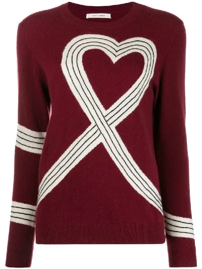 Chinti & Parker Heart-motif Knitted Jumper In Red