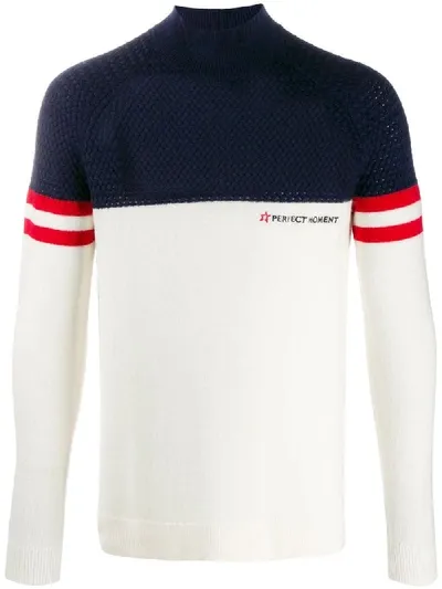 Perfect Moment Chamonix Striped Detail Jumper In White