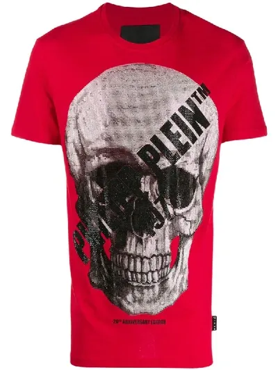 Philipp Plein Skull Print T-shirt In Red