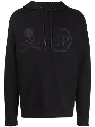 Philipp Plein Statement Hooded Sweatshirt In Black