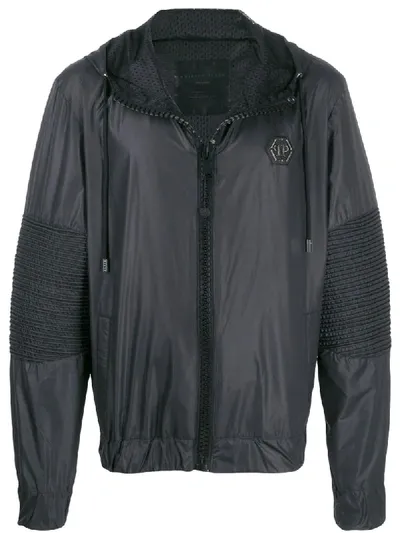 Philipp Plein Space Plein Hooded Jacket In Black