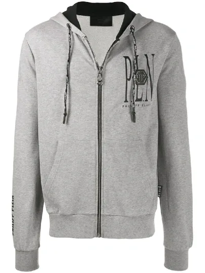 Philipp Plein Skull Print Hoodie In Grey