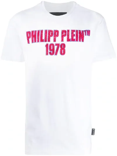 Philipp Plein Crystal Embellished T-shirt In White