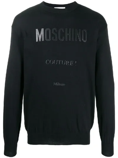 Moschino Couture Logo Print Jumper In Black