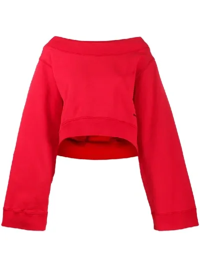 Dsquared2 Boat Neck Oversized Sweatshirt In Red