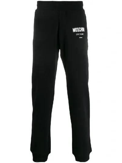 Moschino Logo Print Track Trousers In Black